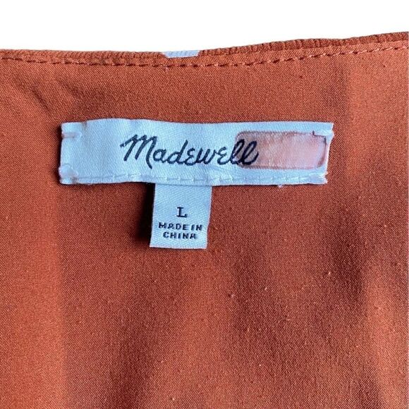 Madewell Smocked-Waist Mini Dress Inkspot Dots Large - Picture 4 of 6